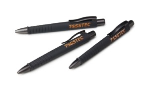 TOSSTEC Kugelschreiber schwarz/orange 3er-Set