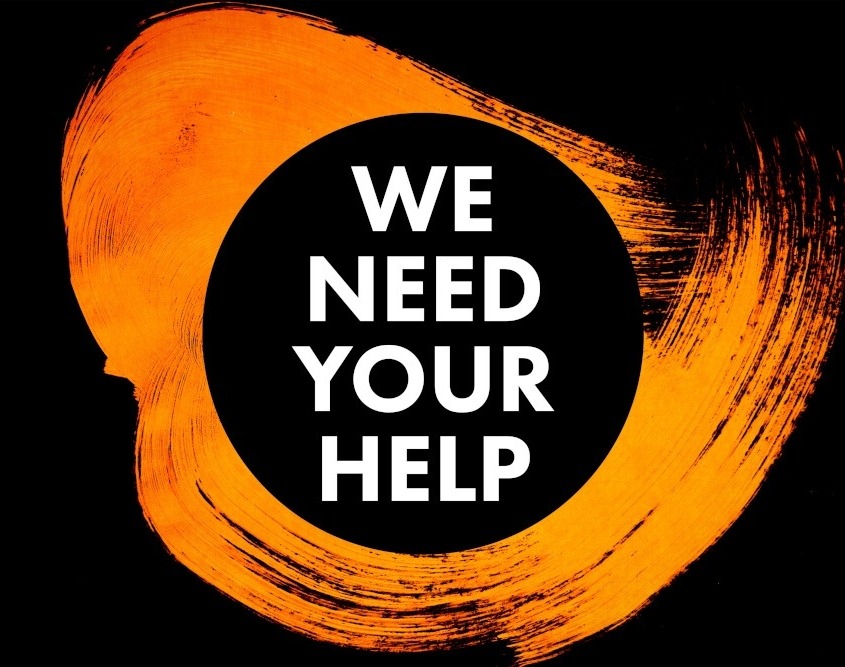 TOSSTEC Stellenangebote "We need your help" - schwarz/orange